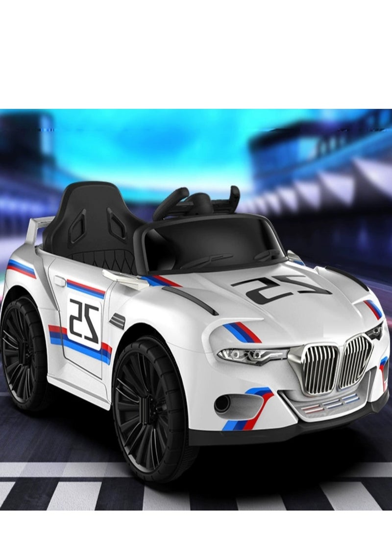 Kids Electric Ride On Vehicles, Motorised Toy Cars Children Electric Car with Remote Control,  Baby Ride on Toy Car Electric Car White