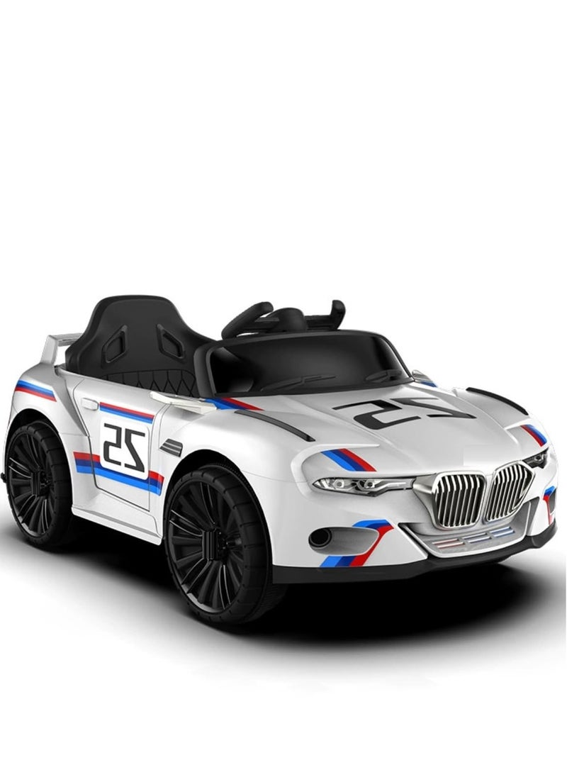 Kids Electric Ride On Vehicles, Motorised Toy Cars Children Electric Car with Remote Control,  Baby Ride on Toy Car Electric Car White