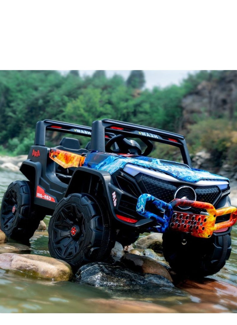 Kids Electric Vehicle Battery Powered Truck Car Toy Children's Electric Car with Remote Control Grafti Fire