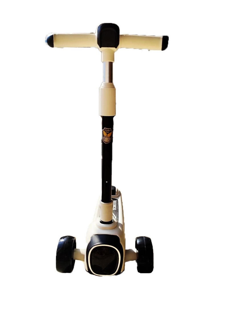 Skate Scooter for Kids, 3 Wheel Kids Scooter, Kick Scooter with Fold-able & Height Adjustable Handle, LED & Brake, Runner Scooter for Kids Age 2-10 Years