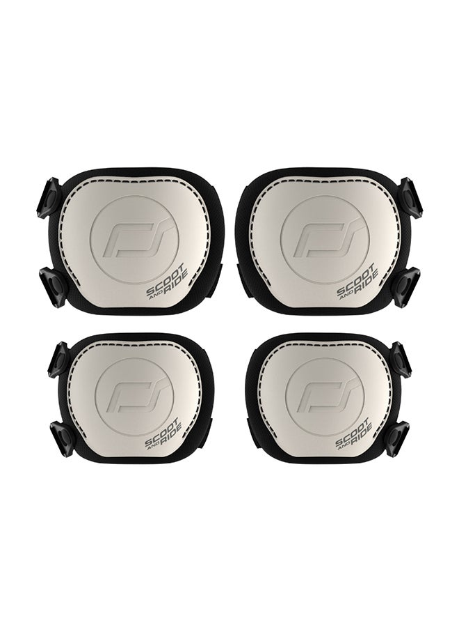 Scoot & Ride Protective Set XXS Ash – Knee & Elbow Pads with Adjustable Straps, Lightweight & Durable, Breathable Fabric for Active Kids