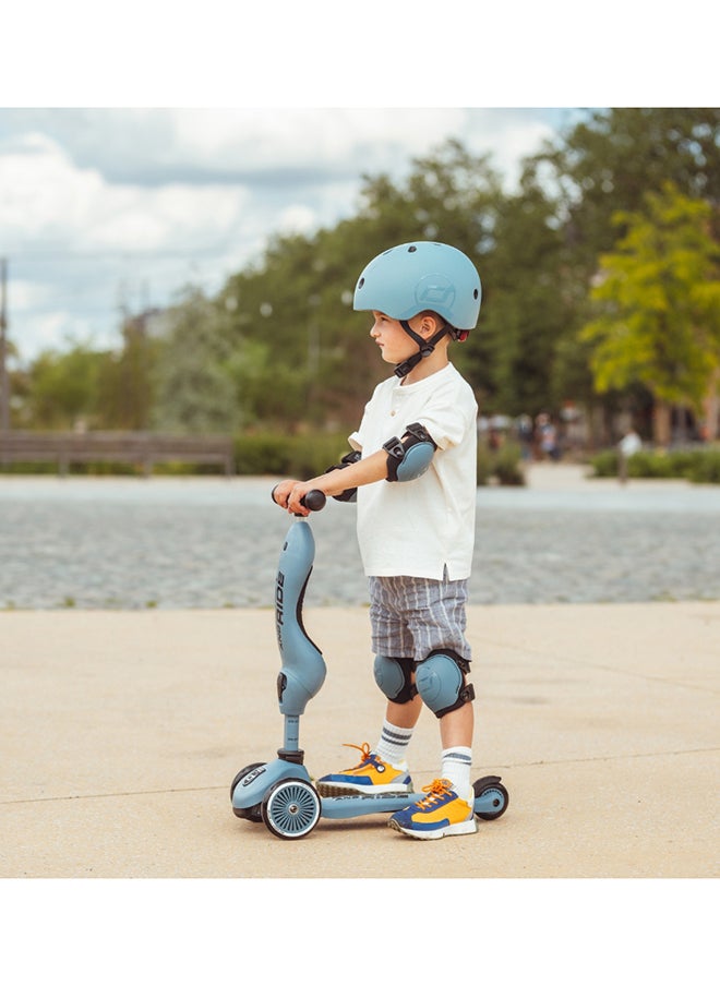 Scoot & Ride Protective Set XXS Steel – Knee & Elbow Pads with Adjustable Straps, Lightweight & Durable, Breathable Fabric for Active Kids