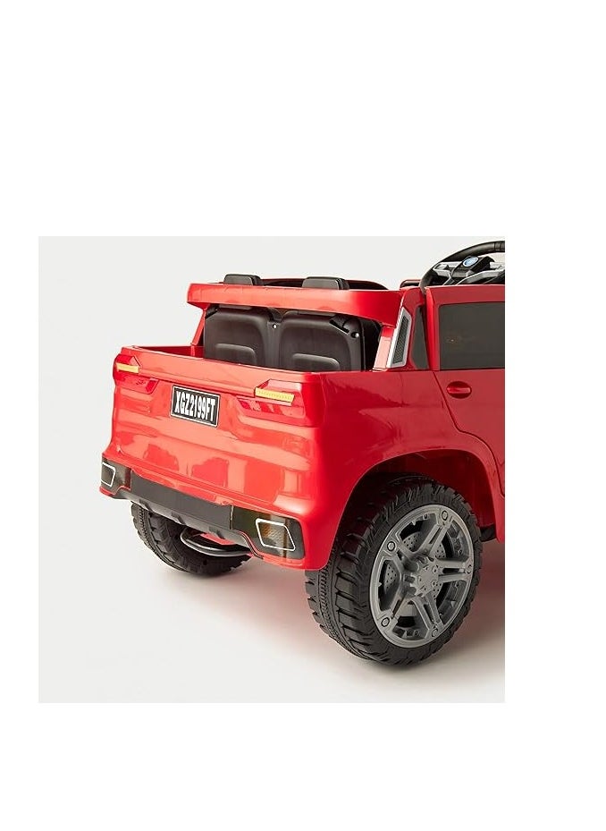 Kids Ride-On SUV Car | Electric Battery-Powered Vehicle with Remote Control, LED Lights, Music Player & Realistic Off-Road Design | Red, Durable & Safe Kids Car