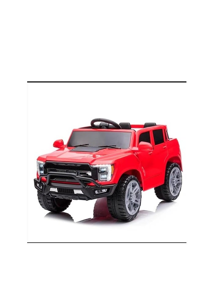 Kids Ride-On SUV Car | Electric Battery-Powered Vehicle with Remote Control, LED Lights, Music Player & Realistic Off-Road Design | Red, Durable & Safe Kids Car