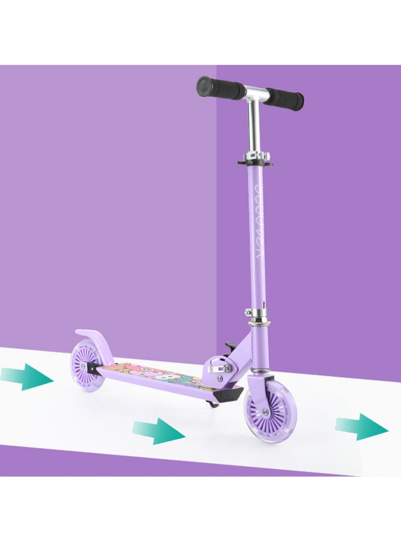 Scooter for Kids Ages 3-12 - Kids Kick Scooters with Led Light Up Wheels & 3 Levels Adjustable Handlebar, Lightweight Foldable 2 Wheel