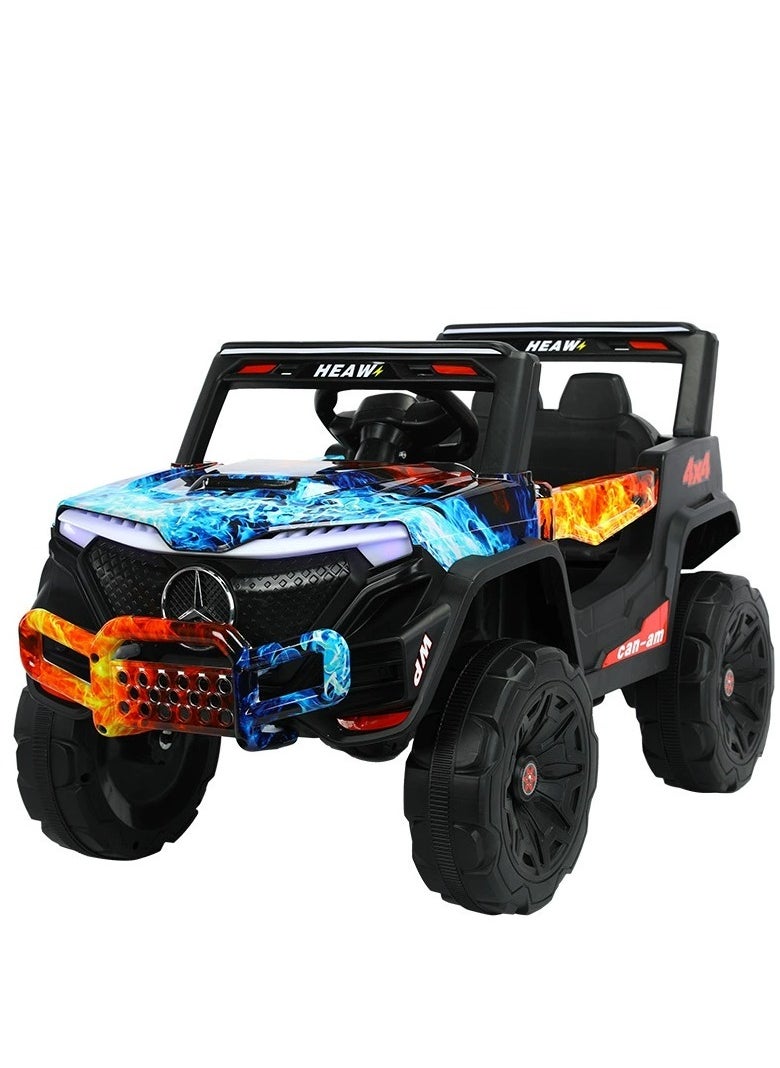 Kids Electric Vehicle Battery Powered Truck Car Toy Children's Electric Car with Remote Control Grafti Fire