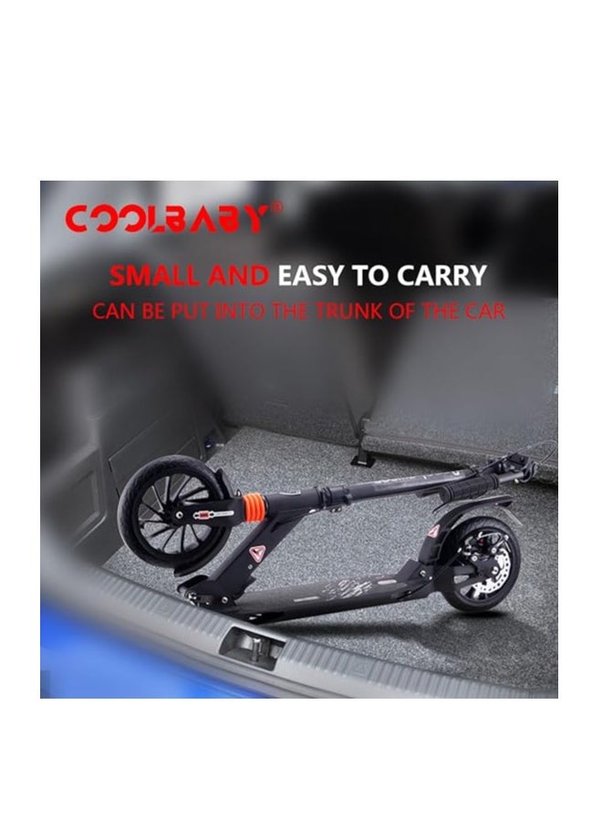 Folding Scooter 200MM Big Wheel Scooter with Disc Brakes and Double Shock Absorption System Suitable for Adults Teenagers and Children Over 8 Years Old