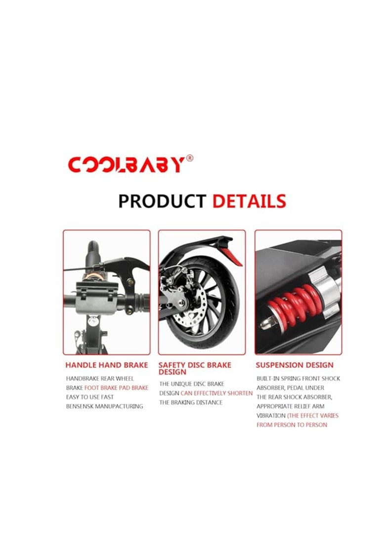Folding Scooter 200MM Big Wheel Scooter with Disc Brakes and Double Shock Absorption System Suitable for Adults Teenagers and Children Over 8 Years Old