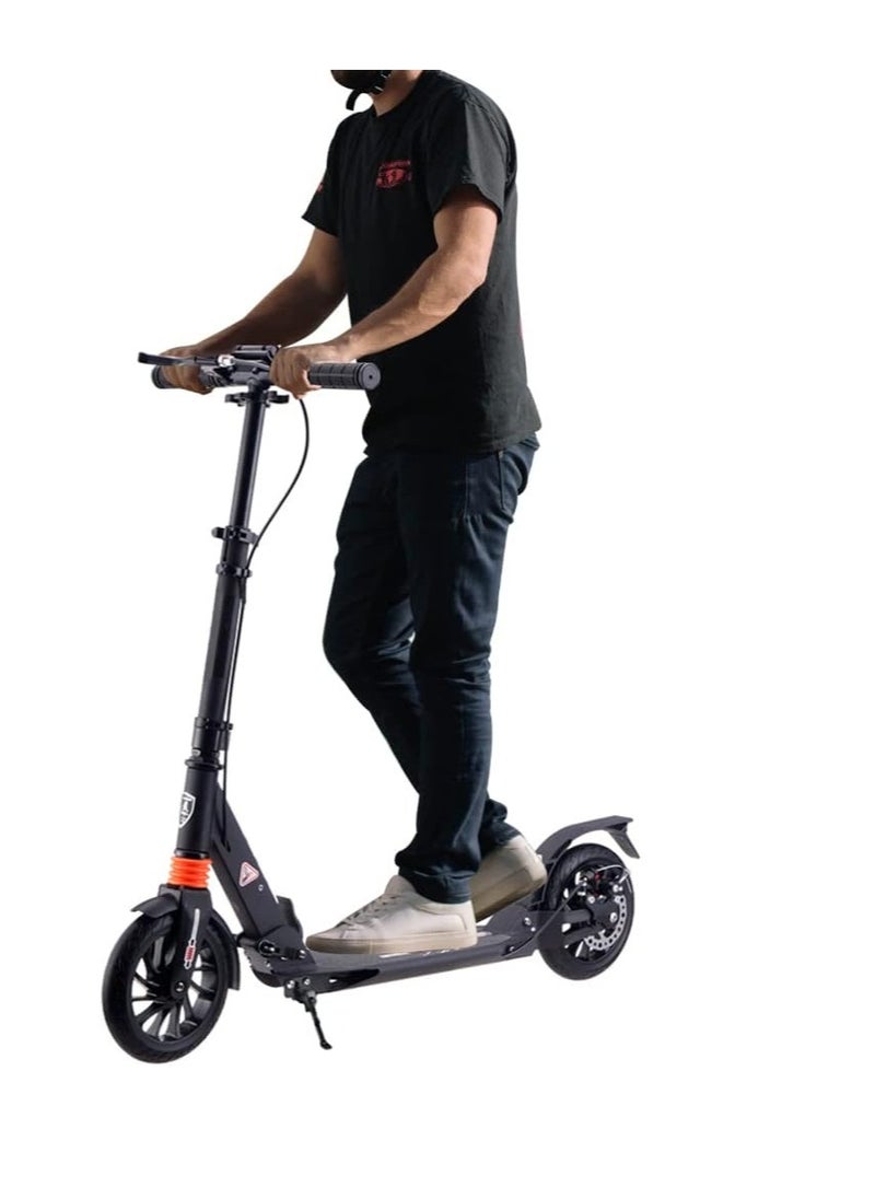 Folding Scooter 200MM Big Wheel Scooter with Disc Brakes and Double Shock Absorption System Suitable for Adults Teenagers and Children Over 8 Years Old
