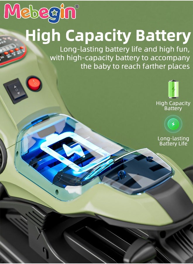 Electric Motorcycle for Kids, 3-Wheel Motorbike with High-capacity Battery and Ergonomic Seat, Safe Ride-on Toy with Light and Music, Hard to Roll Over, Fun Outdoor Toy, Ideal Gift for Kids
