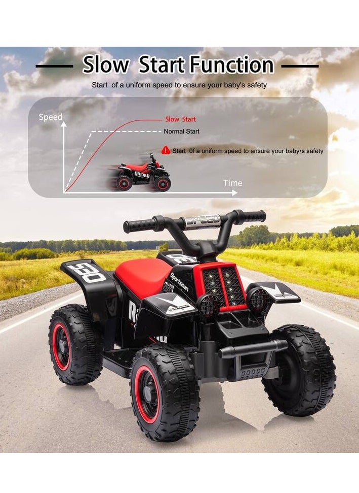 Kids Electric Ride-On ATV | 4-Wheeler Quad Bike with LED Headlights, Rechargeable Battery, and Realistic Design | Outdoor Adventure Toy for Toddlers & Kids Ages 3-6 (Black)