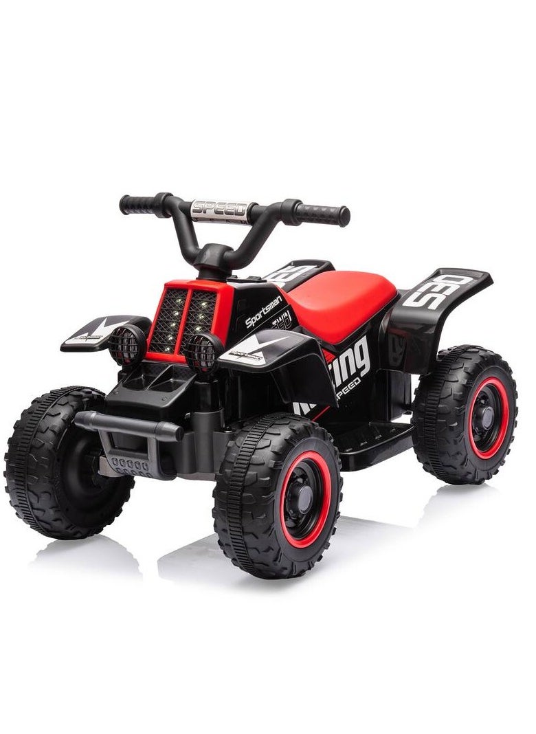 Kids Electric Ride-On ATV | 4-Wheeler Quad Bike with LED Headlights, Rechargeable Battery, and Realistic Design | Outdoor Adventure Toy for Toddlers & Kids Ages 3-6 (Black)