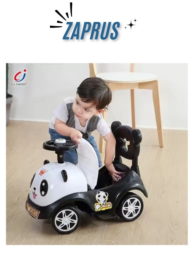 Kid's Ride on Push Car, Magic Swing Cars,Wiggle Car, Ride on Car - Cute Carton Face addition for kids with Mute Wheels and Music, Gears or Pedals, Twist, Turn, Wiggle Movement to Steer, Car Boys and Girls, Infant Ride-On Car, 4 wheel Cycle for infant & toddlers, Black/white Cute Carton Face.