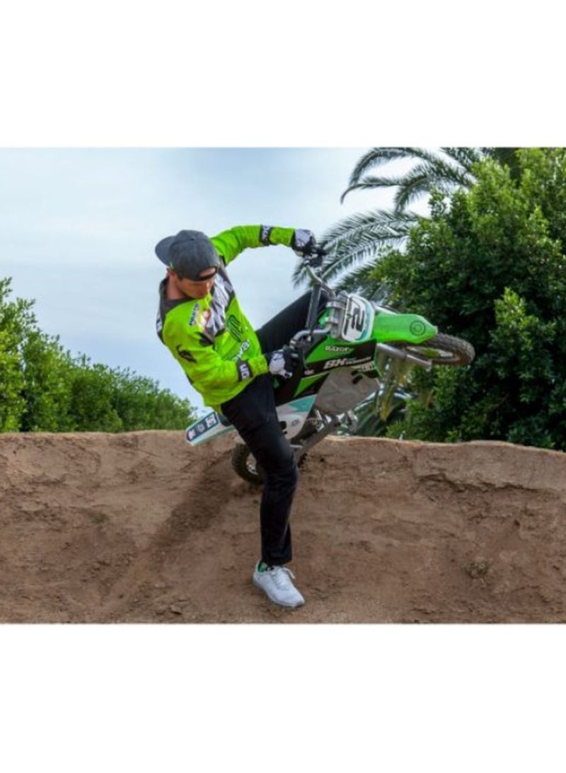 Razor Motorbike Dirt Rocket SX500 McGrath - Green | Kids Ages 14 Years+ | Speeds up to 14 Mph (22 Km/H) with up to 40 minutes of Continuous Use Multicolour 119x34x65cm