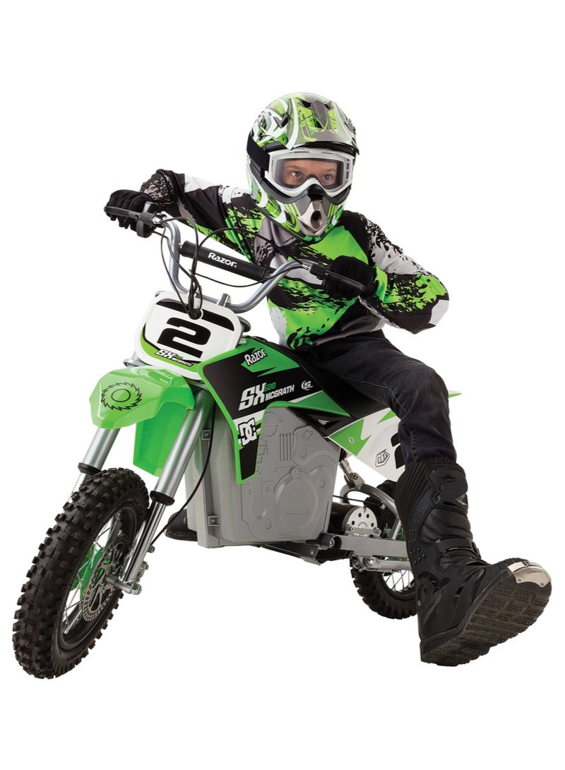 Razor Motorbike Dirt Rocket SX500 McGrath - Green | Kids Ages 14 Years+ | Speeds up to 14 Mph (22 Km/H) with up to 40 minutes of Continuous Use Multicolour 119x34x65cm