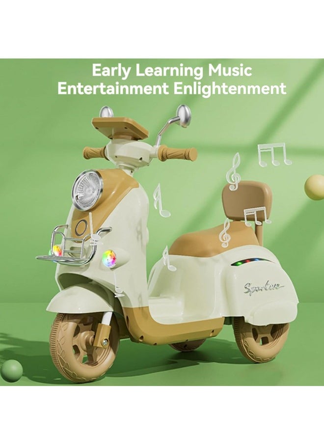 Beauenty 3 Wheels Kids Electric Motorbike, Kids Ride On Motorcycle with Bluetooth, LED Headlight and Music, Children Electric Motorcycle for 3 Years Old Boys Girls