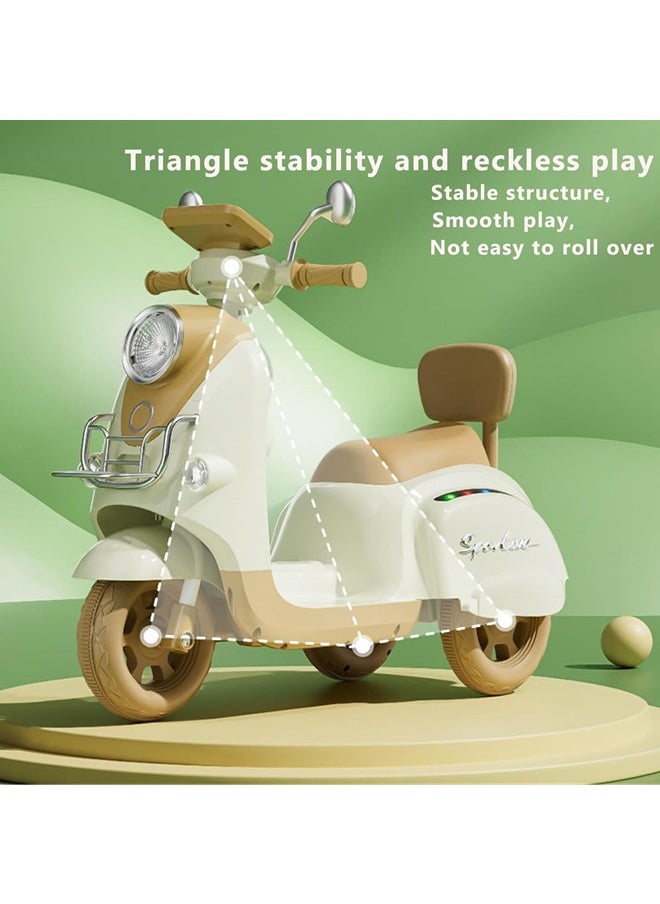 Beauenty 3 Wheels Kids Electric Motorbike, Kids Ride On Motorcycle with Bluetooth, LED Headlight and Music, Children Electric Motorcycle for 3 Years Old Boys Girls
