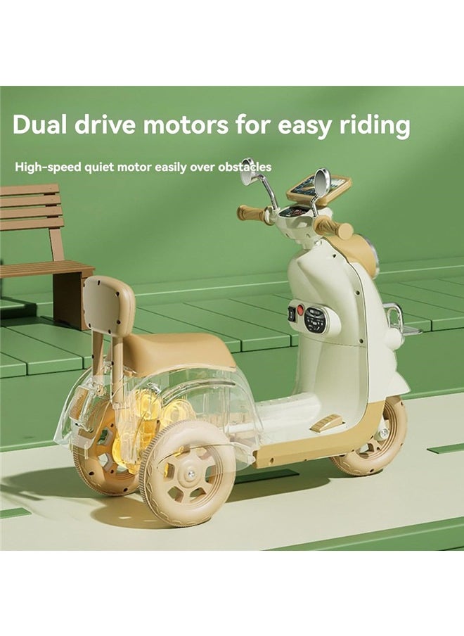 Beauenty 3 Wheels Kids Electric Motorbike, Kids Ride On Motorcycle with Bluetooth, LED Headlight and Music, Children Electric Motorcycle for 3 Years Old Boys Girls