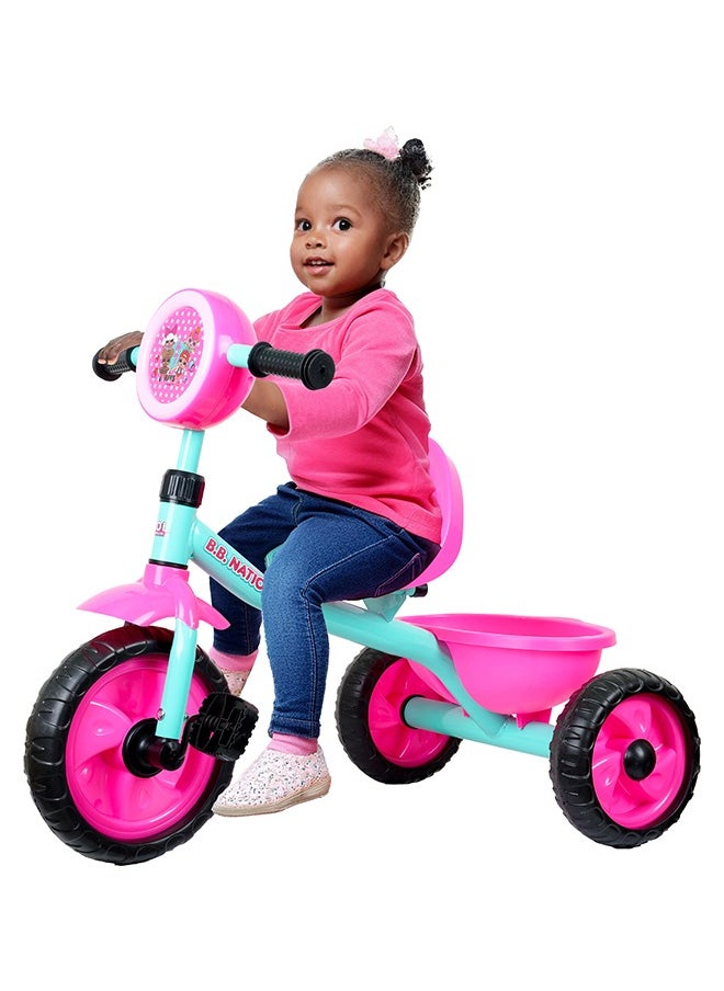 LOL Surprise Kids Tricycle Age 3 years- 5 years, Gift Toys for Girl , Balance Bike Toddler Trikes with Carrier, Gift Toddler Tricycle, Pink