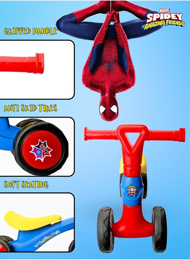Spiderman Ride On Toys for Kids, Baby Ride on Scooter, Gift for Boys, Balance Bike Anti Skid No Pedal, Toddler Bicycle , 2 years-4 years, Red