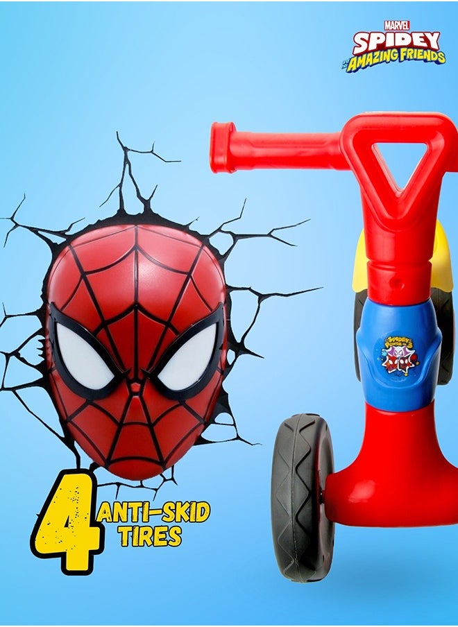 Spiderman Ride On Toys for Kids, Baby Ride on Scooter, Gift for Boys, Balance Bike Anti Skid No Pedal, Toddler Bicycle , 2 years-4 years, Red