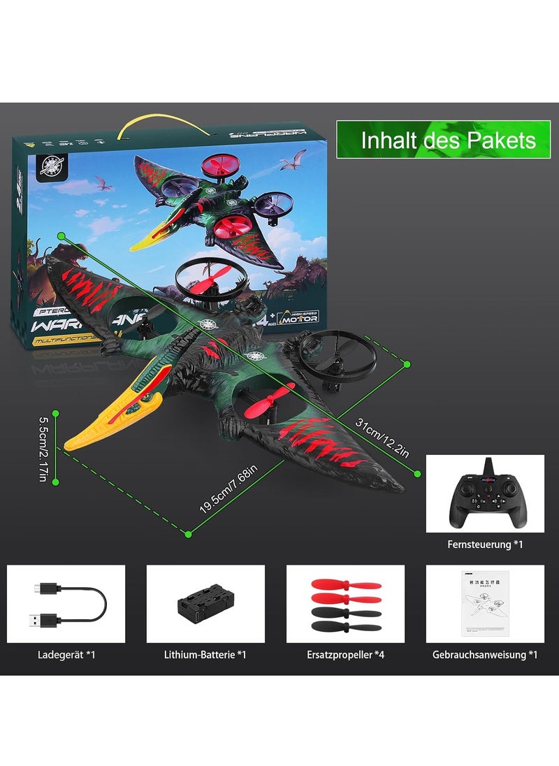 RC Aeroplane 2.4GHz Remote Controlled Quadcopter L0713 – Floating Fighter Aircraft, RTF for Beginners, Children & Adults, USB Charging, Green