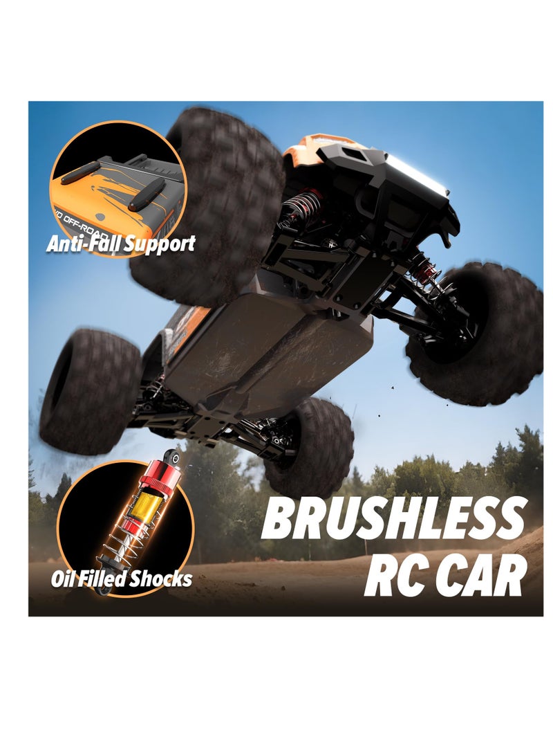 MJX MEW4 M163 1/16 Scale 4WD RC Car Brushless High Speed Off Road, 55KMH Fast RC Truck for Adults with 2.4GHz RC Transmitter - Remote Control Car, RC Car, RC Monster Truck 1/16