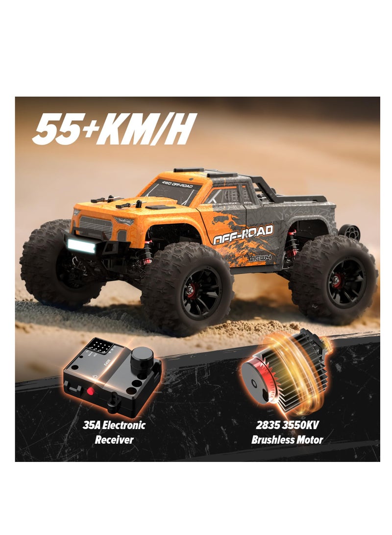 MJX MEW4 M163 1/16 Scale 4WD RC Car Brushless High Speed Off Road, 55KMH Fast RC Truck for Adults with 2.4GHz RC Transmitter - Remote Control Car, RC Car, RC Monster Truck 1/16