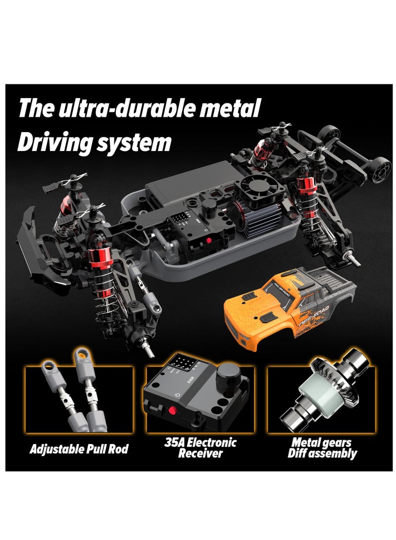 MJX MEW4 M163 1/16 Scale 4WD RC Car Brushless High Speed Off Road, 55KMH Fast RC Truck for Adults with 2.4GHz RC Transmitter - Remote Control Car, RC Car, RC Monster Truck 1/16