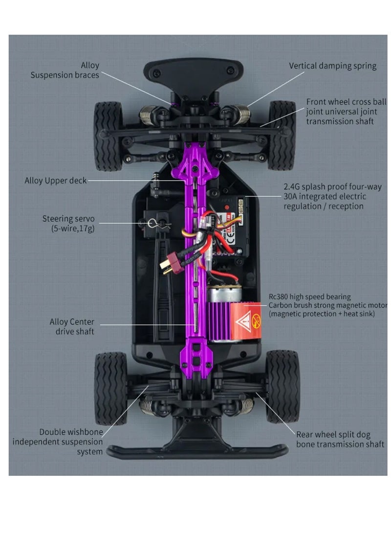 SG-16091/16 Scale 2.4G 4WD Flat Drift RC Car Truck Remote Control Car 35km/h High Speed With LED Lights