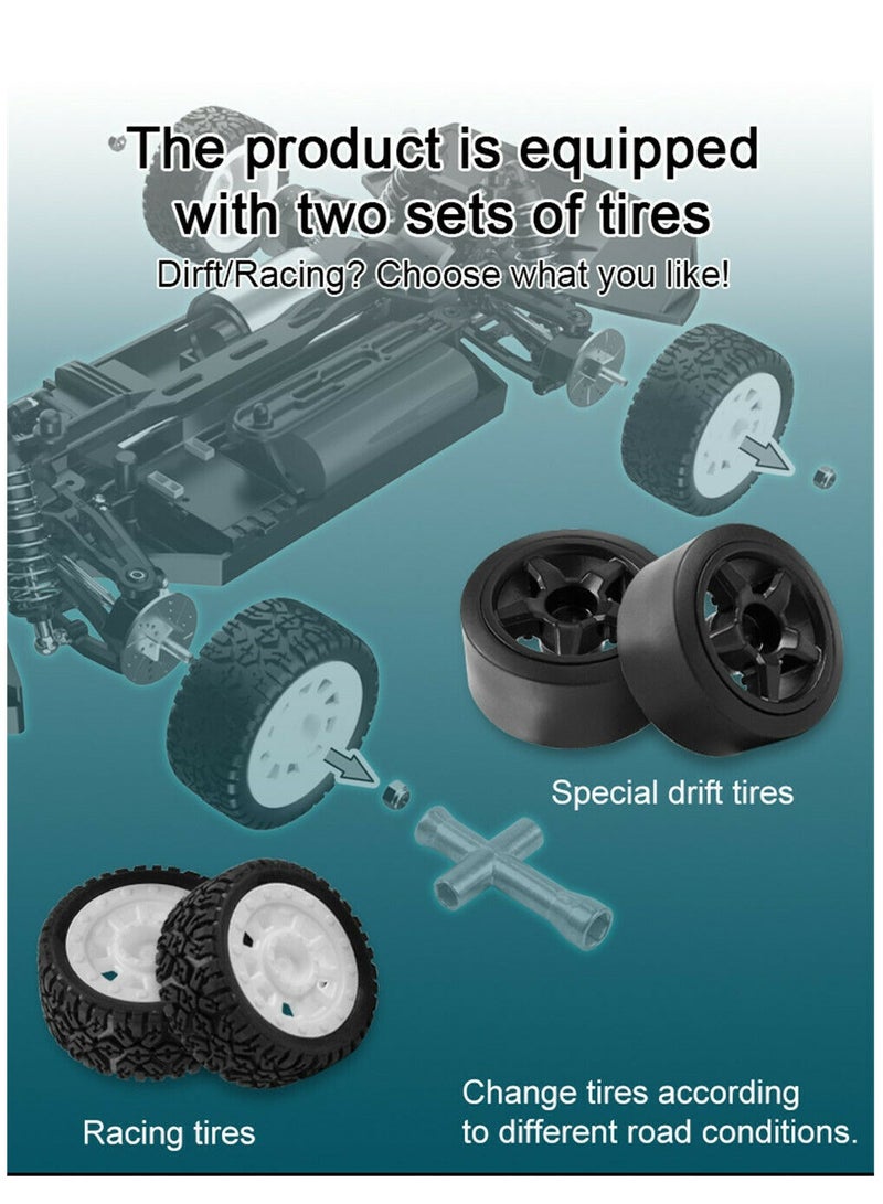 SG-16091/16 Scale 2.4G 4WD Flat Drift RC Car Truck Remote Control Car 35km/h High Speed With LED Lights