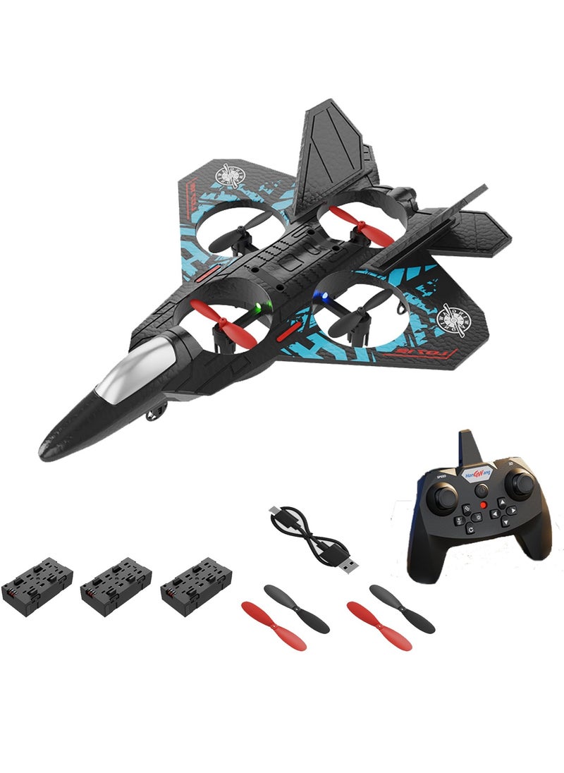 Remote Control Drone Plane 2.4GHz Quadcopter Hovering Fighter Aircraft RC Airplane RTF for Kids & Adults with 3D Flip, Auto Hovering, Colored Lights, USB Charging - Model L0712