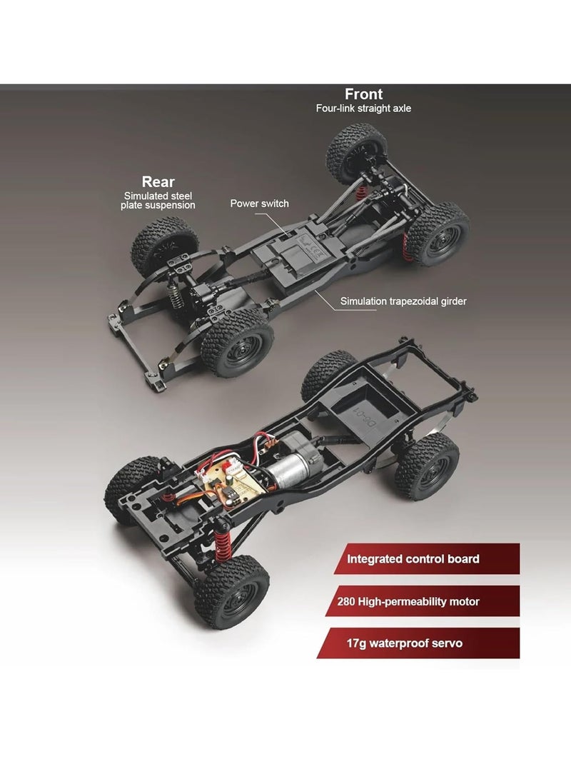 Mytoys 1/12 RC Crawler, Remote Control Pickup Car 4WD Land Cruiser Off Road for Adults with Proportional Throttle Steering 280 Brushed Motor All Terrain Remote Control Car RTR with Headlights