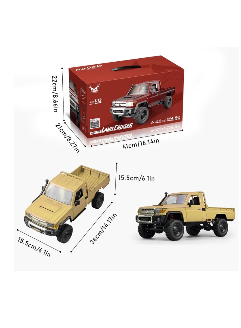 Mytoys 1/12 RC Crawler, Remote Control Pickup Car 4WD Land Cruiser Off Road for Adults with Proportional Throttle Steering 280 Brushed Motor All Terrain Remote Control Car RTR with Headlights