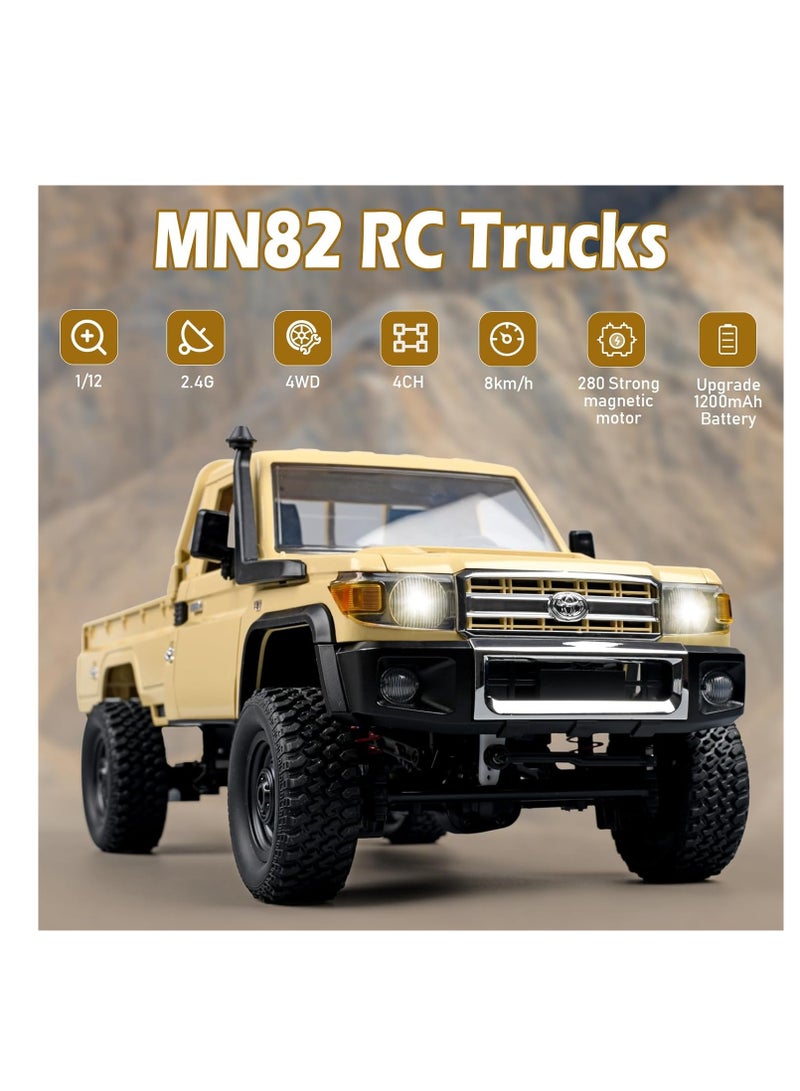 Mytoys 1/12 RC Crawler, Remote Control Pickup Car 4WD Land Cruiser Off Road for Adults with Proportional Throttle Steering 280 Brushed Motor All Terrain Remote Control Car RTR with Headlights