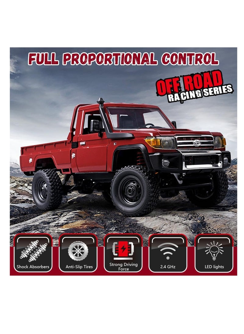 Mytoys 1/12 RC Crawler, Remote Control Pickup Car 4WD Land Cruiser Off Road for Adults with Proportional Throttle Steering 280 Brushed Motor All Terrain Remote Control Car RTR with Headlights