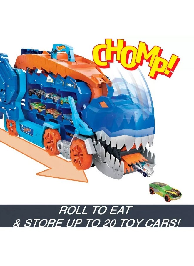 Hot Wheels City Ultimate T-Rex Transporter Hauler Set