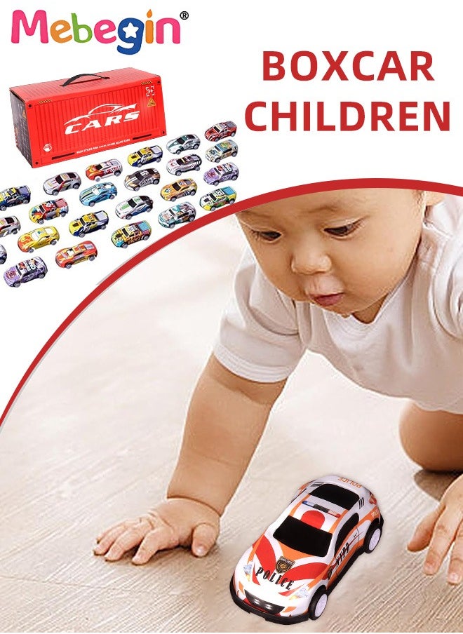 48PCS Pull Back Cars Playset, Mini Die-Cast Race Cars Set, Colorful Vehicles Kit with Storage Box, Push and Go Toy Race Car Vehicles, Easy to Carry and Organized, Ideal Gifts for Kids Aged 3+