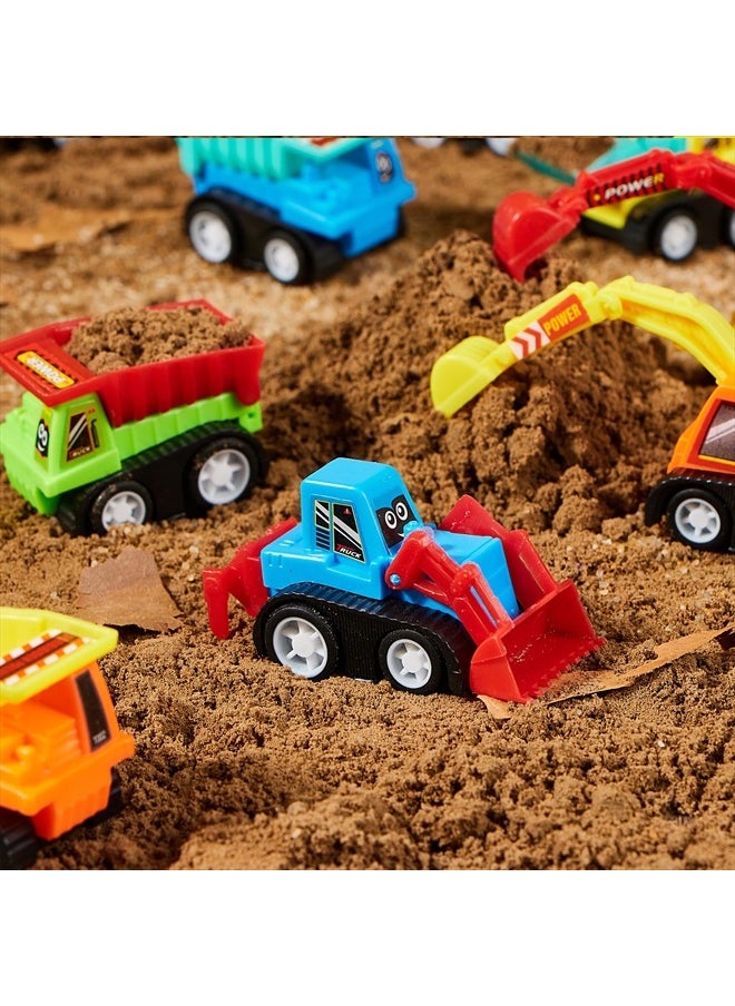 12-Piece Mini Construction Car Set, Plastic, Unisex, Non-Riding Toy Vehicle, Perfect for Imaginative Play and Parties