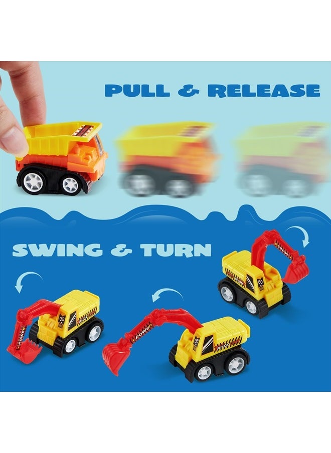 12-Piece Mini Construction Car Set, Plastic, Unisex, Non-Riding Toy Vehicle, Perfect for Imaginative Play and Parties