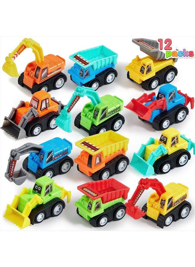 12-Piece Mini Construction Car Set, Plastic, Unisex, Non-Riding Toy Vehicle, Perfect for Imaginative Play and Parties