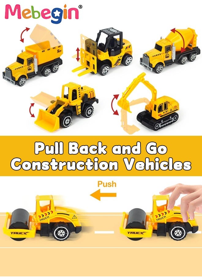Construction Sand Playset with Storage Box, Beach Sand Toys Kit with 2.2lbs Magic Sand, 6PCS Diecast Construction Trucks Toys, 12 Molds and Play Sand Tools, Creative Fun Sensory Toys, Suitable for Family Activities, Beach and Indoor Activities, Easy to Clean and Storage