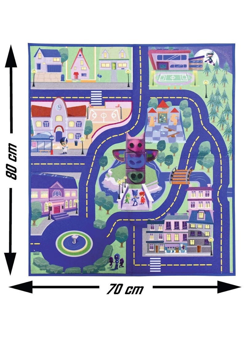 Dickie Toys- PJ Masks Playmat with the Car, Glow in the Dark
