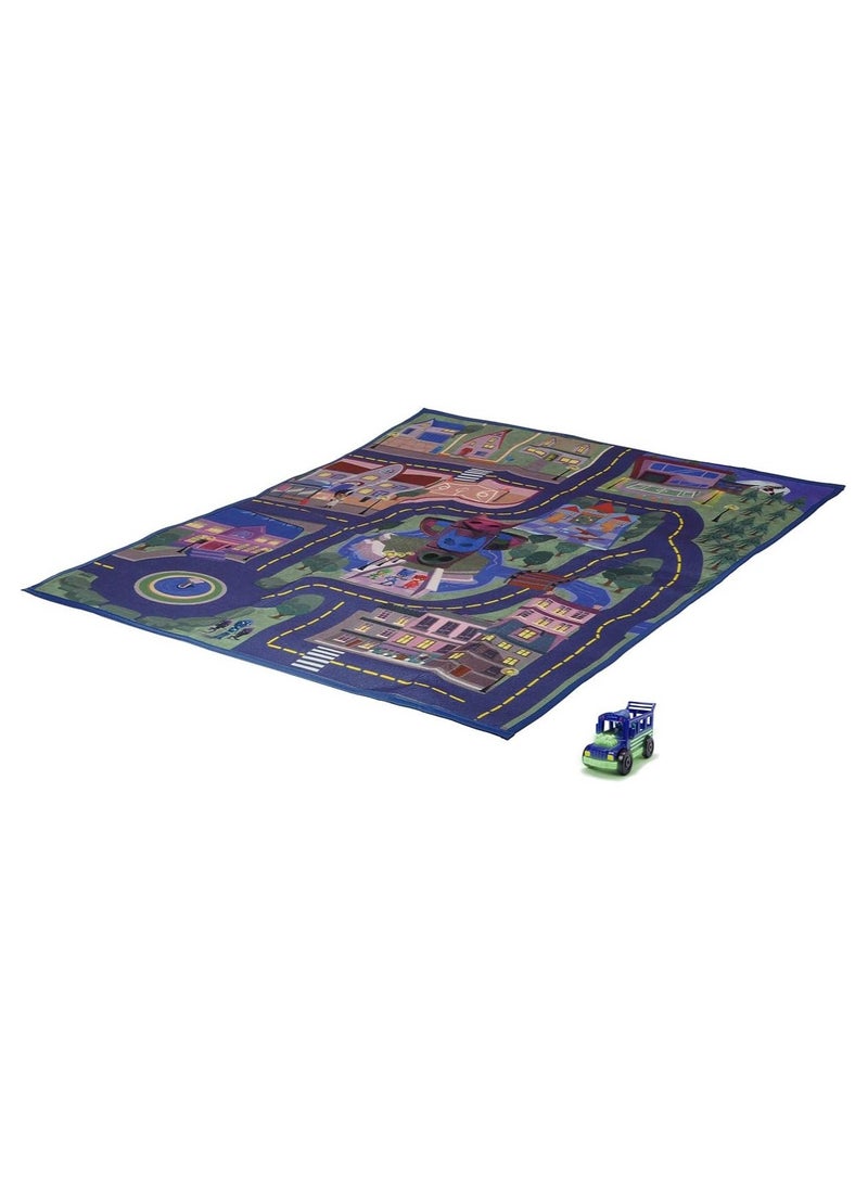 Dickie Toys- PJ Masks Playmat with the Car, Glow in the Dark