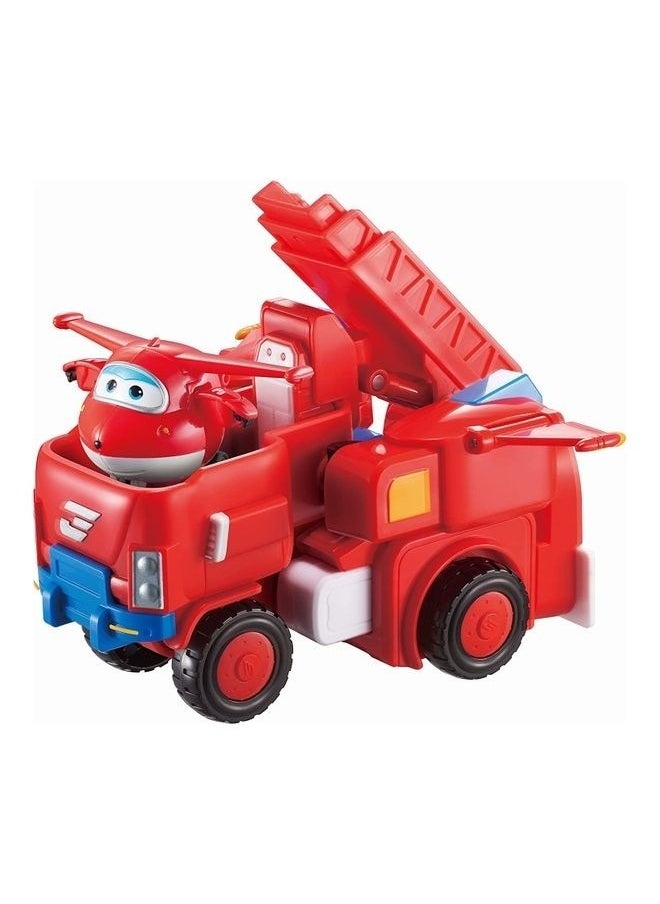 17cm Tall Superwings Robot Suit and Scale Transforming Mini Figure , Transforming Robot & Transforming Fire Truck Toy Vehicle Playset, Gifts for Boys Girls Kids Child