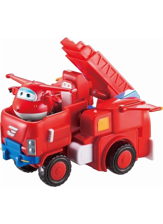 17cm Tall Superwings Robot Suit and Scale Transforming Mini Figure , Transforming Robot & Transforming Fire Truck Toy Vehicle Playset, Gifts for Boys Girls Kids Child