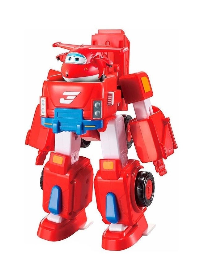 17cm Tall Superwings Robot Suit and Scale Transforming Mini Figure , Transforming Robot & Transforming Fire Truck Toy Vehicle Playset, Gifts for Boys Girls Kids Child