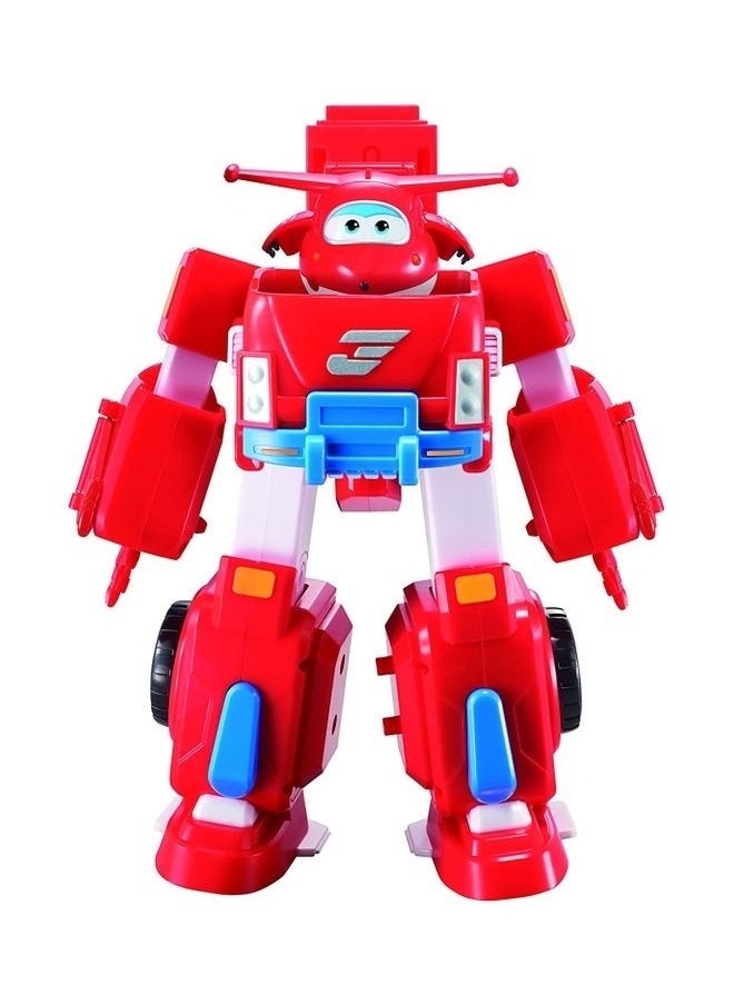 17cm Tall Superwings Robot Suit and Scale Transforming Mini Figure , Transforming Robot & Transforming Fire Truck Toy Vehicle Playset, Gifts for Boys Girls Kids Child