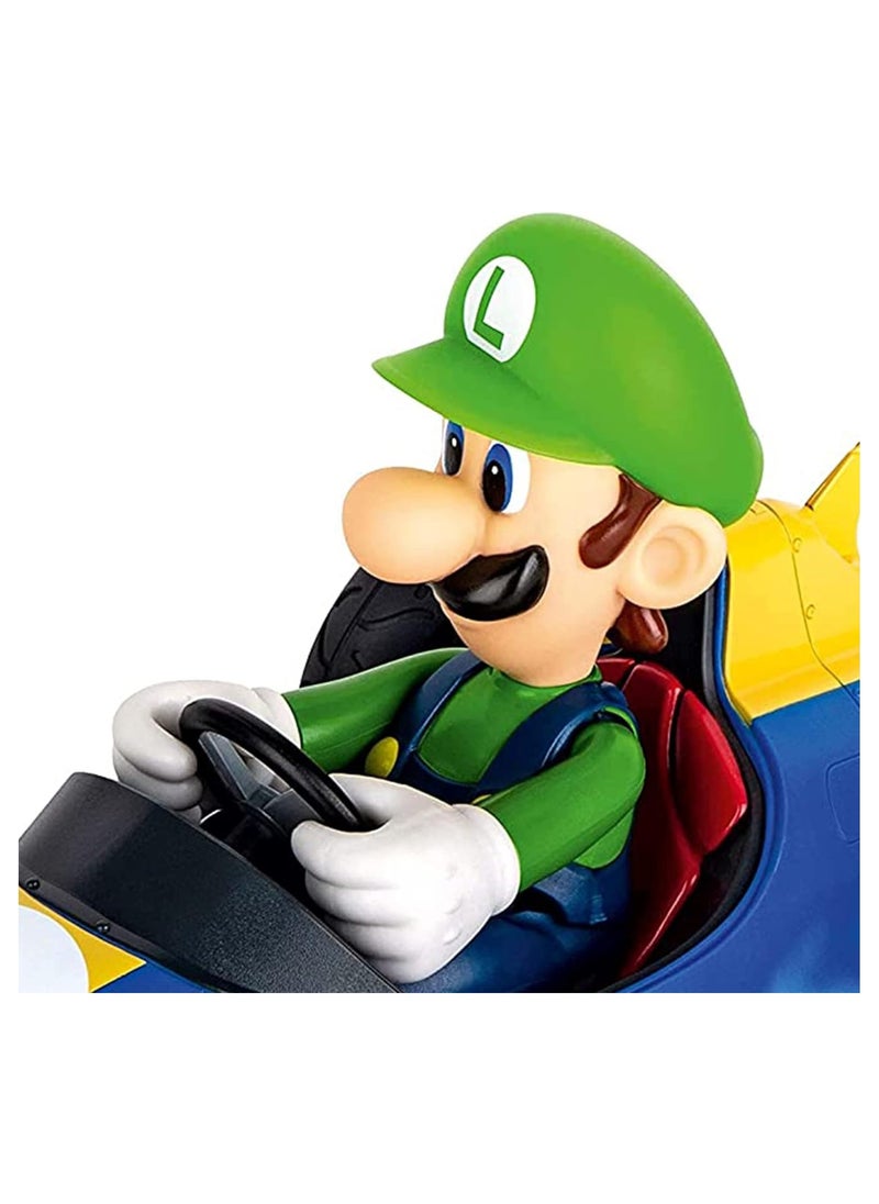 Carrera RC Nintendo Mario Kart Mach 8 with Luigi | Remote-Controlled Car | Indoor & Outdoor Fun | Mini RC Mario Kart for Kids & Adults | Easy to Carry