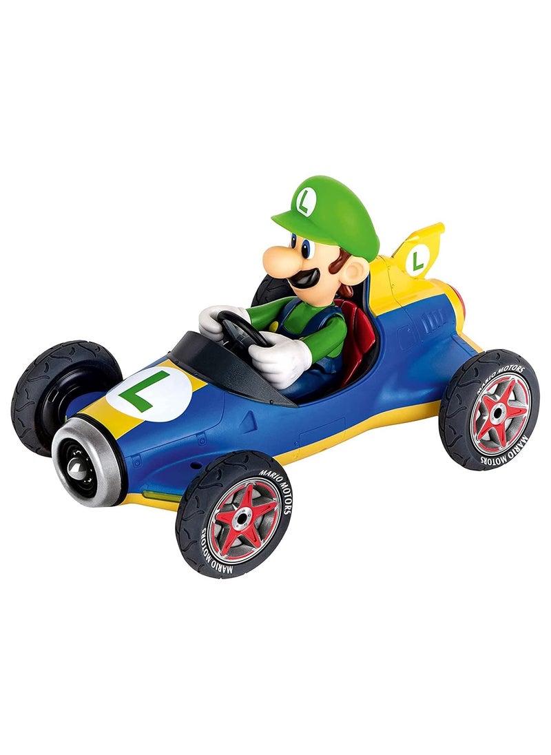 Carrera RC Nintendo Mario Kart Mach 8 with Luigi | Remote-Controlled Car | Indoor & Outdoor Fun | Mini RC Mario Kart for Kids & Adults | Easy to Carry
